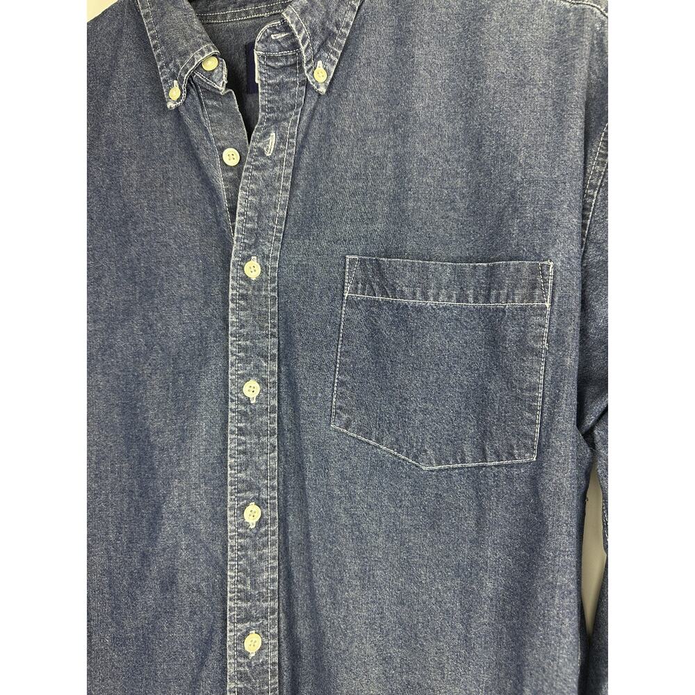 Vintage Gap Button Down Denim Pocket Shirt Long Sleeve Cotton Hong Kong Size XL - Picture 4 of 9